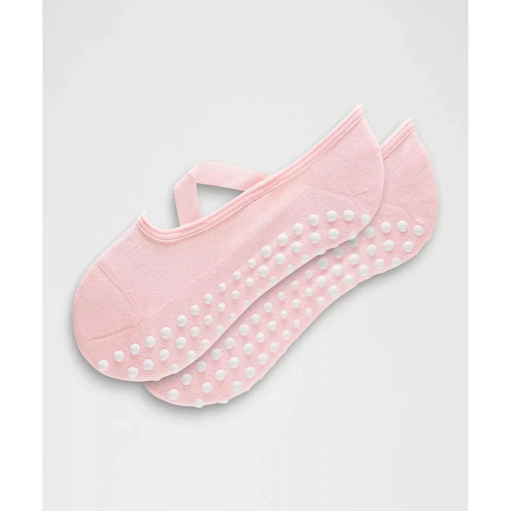 Lululemon-Unisex Find Your Balance Grip Socks *Strappy-Pink Pearl Size XL